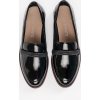 Černé dámské lakované mokasíny s koženou stélkou Sergio Leone