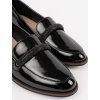 Černé dámské lakované mokasíny s koženou stélkou Sergio Leone