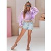Lila oversize dámská mušelínová košile MUSLINEA