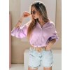 Lila oversize dámská mušelínová košile MUSLINEA