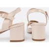 Světle béžové dámské sandály s dekorativním překladem na špičce, podpatek 6,5 cm