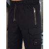 Černá pánská krátká tepláková souprava s cargo šortkami