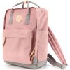 Himawari Růžovo-šedý prostorný městský batoh