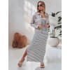 Pruhované dámské bílo-černé letní maxi šaty SUMMER LOVE