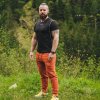 Cihlově oranžové pánské sportovní tepláky