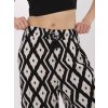 Černé dámské vzorované letní kalhoty z viskózy