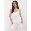 Bílý viskózový dámský top s krajkou