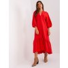 (Vel. L/XL) Červené oversize šaty s volánem