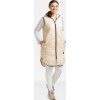 Světle béžová lehká dámská vesta s kapucí