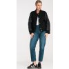 Černý dámský bomber s prošívanými rukávy