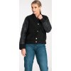 Černý dámský bomber s prošívanými rukávy
