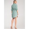 Mintové dámské košilové šaty s náprsními kapsami