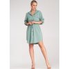 Mintové dámské košilové šaty s náprsními kapsami