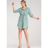 Mintové dámské košilové šaty s náprsními kapsami