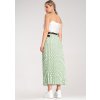 Světle zelená dámská plisovaná midi sukně s puntíky