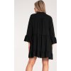 Černé dámské volné šaty s volány
