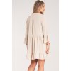 Béžové dámské volné šaty s volány