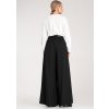 Černé dámské elegantní široké kalhoty s páskem
