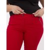 Červené dámské plus size bavlněné kalhoty
