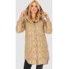 Béžová dámská prošívaná bunda s bočními rozparky