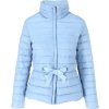 Světle modrá dámská prošívaná bunda se stužkou v pase