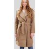 (Vel. M) Klasický dlouhý béžový dámský kabát (Velikost M)