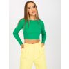 Zelený crop top s holými zády (Velikost M)
