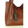 MARCO MAZZINI Hnědá dámská kožená shopper kabelka