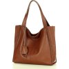MARCO MAZZINI Hnědá dámská kožená shopper kabelka