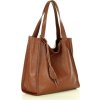 MARCO MAZZINI Hnědá dámská kožená shopper kabelka