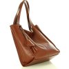 MARCO MAZZINI Hnědá dámská kožená shopper kabelka
