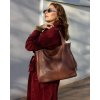 MARCO MAZZINI Hnědá dámská kožená shopper kabelka