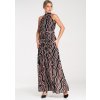 Dámské vzorované maxi šaty s odhalenými rameny