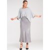 Šedá dámská viskózová sukně