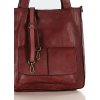 MARCO MAZZINI Tmavě červená dámská kožená shopper kabelka