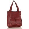 MARCO MAZZINI Tmavě červená dámská kožená shopper kabelka