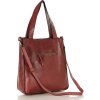MARCO MAZZINI Tmavě červená dámská kožená shopper kabelka