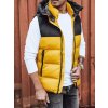 Žluto-černá pánská vesta s kapucí