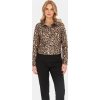Krátká dámská přechodová bunda s leopardím vzorem