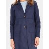 Tmavě modrý dámský elegantní krátký kabát s kapsami