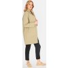 Khaki dámský jednořadý kabát s límečkem