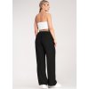 Černé dámské viskózové boho kalhoty s elastickým pasem