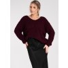 Dámský vínový svetr s dlouhými rukávy