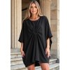 Černé dámské volné asymetrické šaty