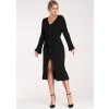 Černé dámské pletené šaty s viskózou