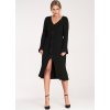 Černé dámské pletené šaty s viskózou