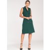 Tmavě zelené elegantní midi šaty bez rukávů
