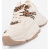 Smetanové dámské sneakersy na hrubé podrážce s leopardími detaily