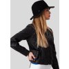 Černá dámská krátká koženková bunda