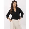 Černá dámská viskózová halenka s 3/4 rukávy (Velikost S)
